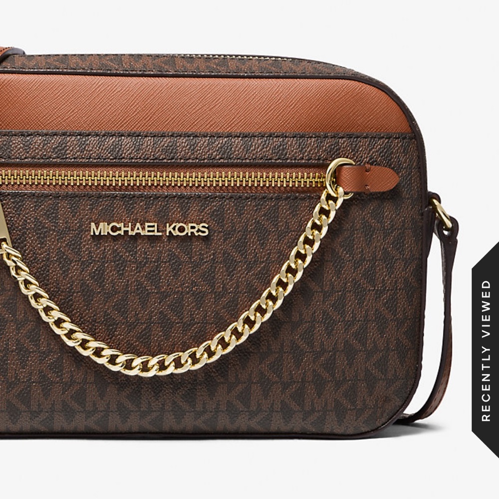 NWT Authentic Michael Kors Jet Set Large Logo Crossbody Bag w/Adjustable Strap